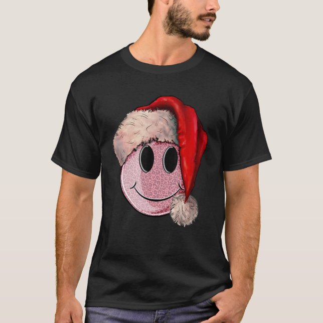 Camiseta Feliz Navidad Santa Hat Happy Face Team Santa El (Anverso)