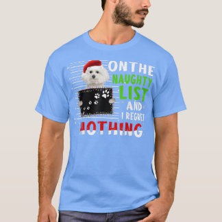 Camiseta Feliz Navidad Santa Hat Poodle Funny Naughy Xma