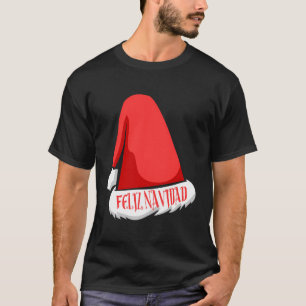 Camiseta Feliz Navidad Santa Hat Unisex En 5 Colores Largo