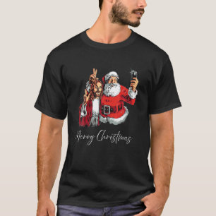 Camiseta Feliz Navidad Santa Jesús Selfie Graciosa Navidad 