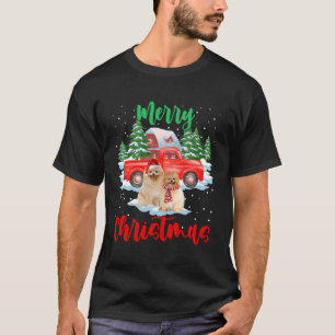 Camiseta Feliz Navidad Santa Pomerania Y Camión Perro Gif