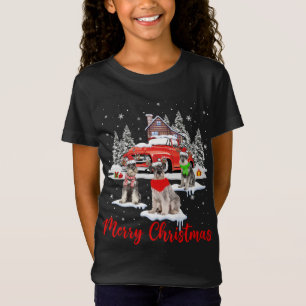 Camiseta Feliz Navidad Santa Reindeer Schnauzer con Rojo