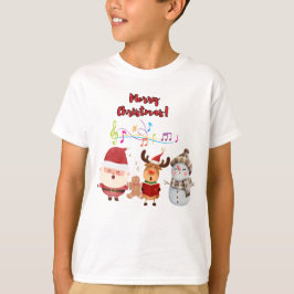 Camiseta Feliz Navidad Santa Reindeer Snowmen