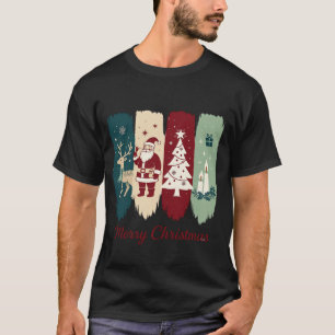 Camiseta Feliz Navidad Santa Reno Árbol Velas Regalo