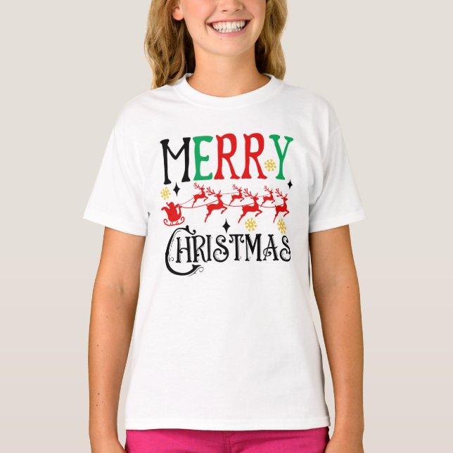 Camiseta Feliz Navidad Santa Sleigh-61049 T-Shirt Hoodie (Anverso)