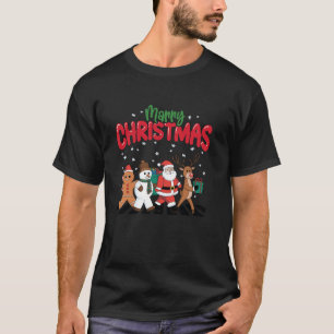 Camiseta Feliz Navidad Santa Snowman Gingerbread Fun Holi