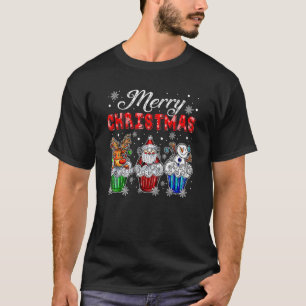 Camiseta Feliz Navidad Santa Snowman Reindeer Cupcake Swe