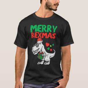 Camiseta Feliz Navidad Santa Trex Dino Toddler Boys Christm