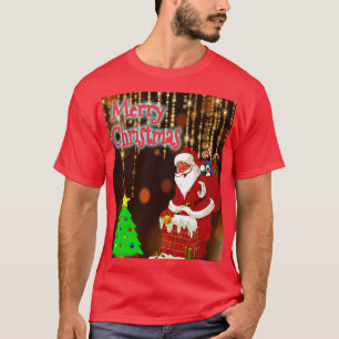 Camiseta Feliz Navidad Santa y Árbol