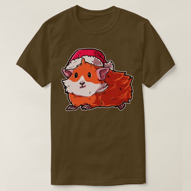Camiseta Feliz Navidad Santas Gorras Guinea Pig 3 (Diseño del anverso)