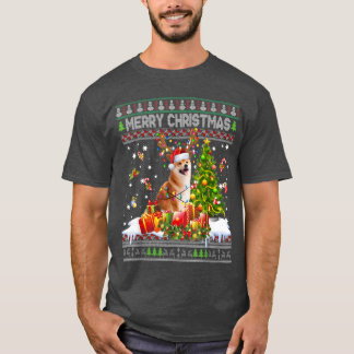 Camiseta Feliz Navidad Shiba Inu Santa Xmas Árbol alumbra U