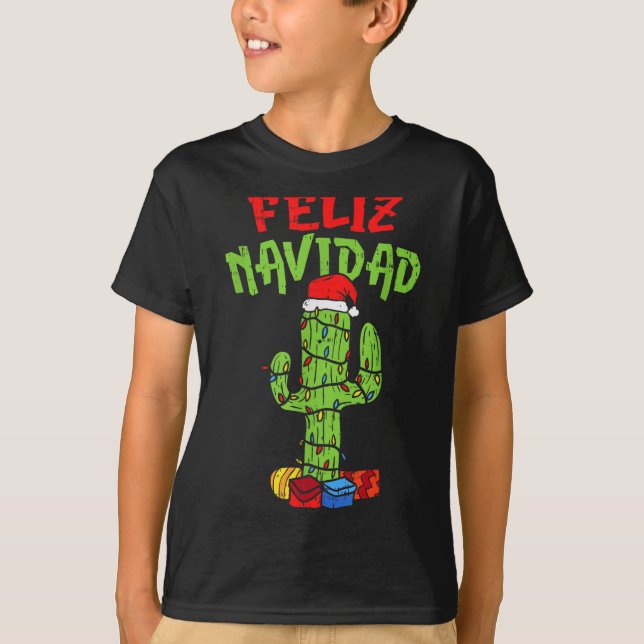 Camiseta Feliz Navidad Shirt Mexican Christmas Cactus Xmas  (Anverso)