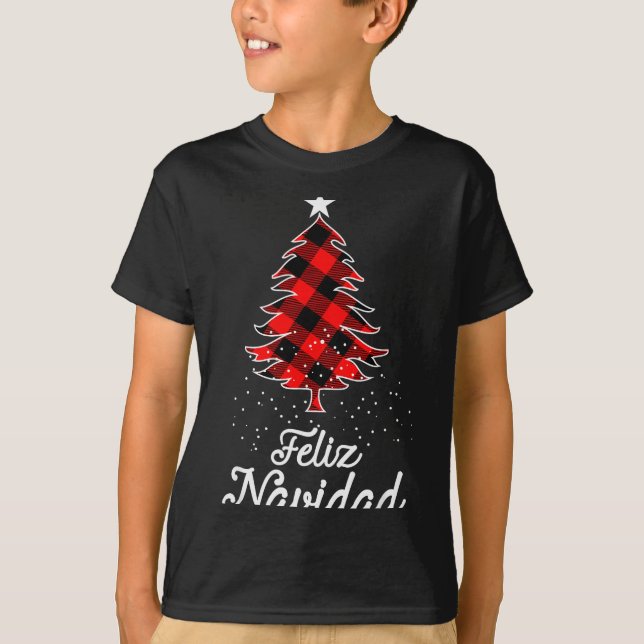 Camiseta Feliz Navidad Shirts Family - Christmas Trees Buff (Anverso)