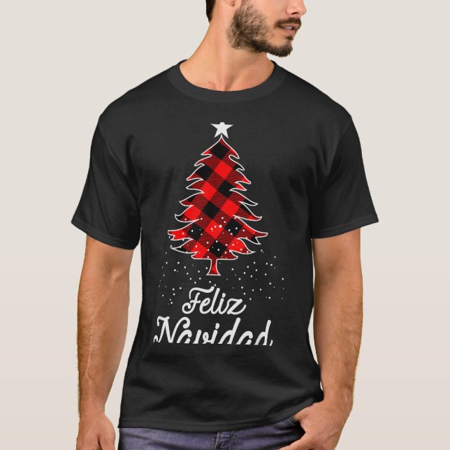 Camiseta Feliz Navidad Shirts Family - Christmas Trees Buff (Anverso)