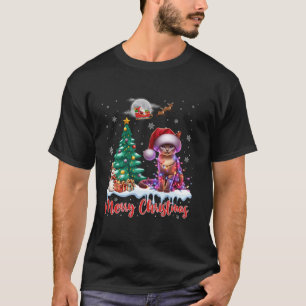 Camiseta Feliz Navidad Singapur Santa Hat Cat Lover Xmas
