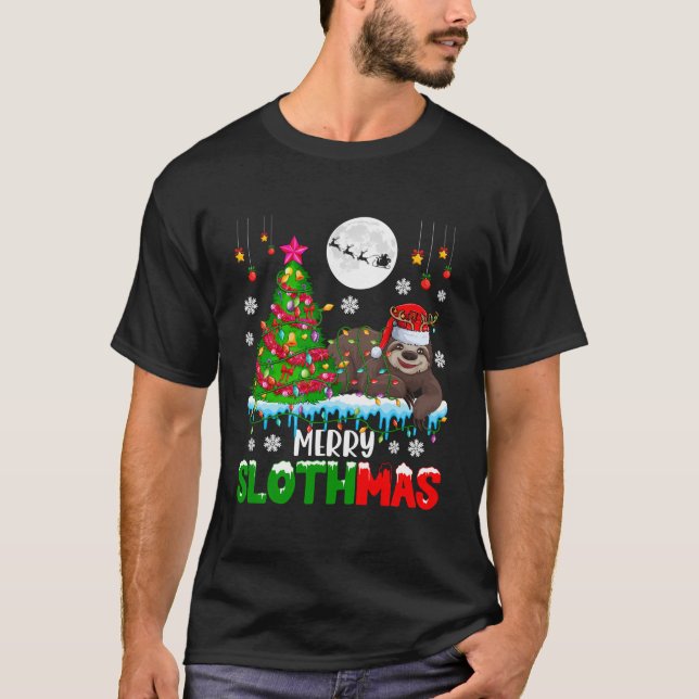 Camiseta Feliz Navidad Slots disfraces de renos de Santa Na (Anverso)