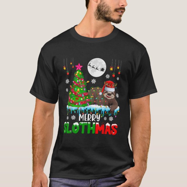 Camiseta Feliz Navidad Slots disfraces de renos de Santa Na (Anverso)