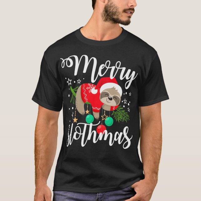 Camiseta Feliz Navidad Slots Lazy Santa Hat (Anverso)