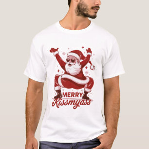 Camiseta Feliz Navidad Snarky Sarcástica Besami Trasero San