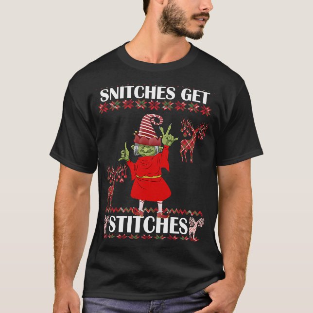 Camiseta Feliz Navidad Snitks Stitches Elf Ugly Swe (Anverso)