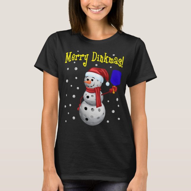 Camiseta Feliz Navidad - Snowman de pelota de pollo (Anverso)