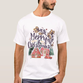 Camiseta Feliz Navidad Snowy House Camión de Invierno