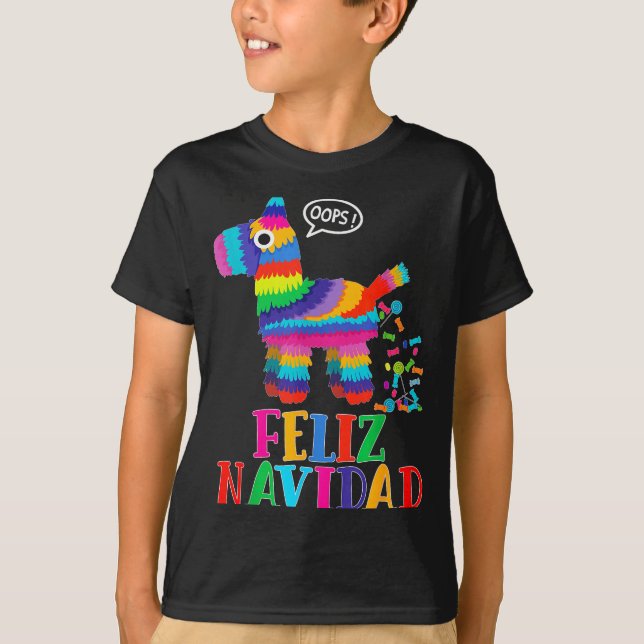Camiseta Feliz Navidad Spanish Christmas Funny Mexican Nata (Anverso)