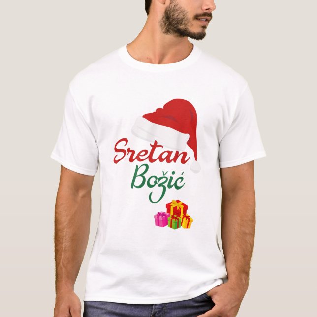 Camiseta Feliz Navidad sretan bozic hrvatski croatia hrv (Anverso)