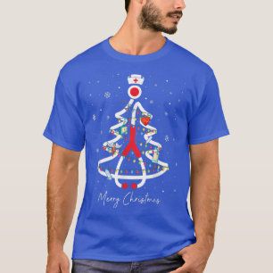 Camiseta Feliz Navidad Stethoscope Enfermera Árbol de Navid