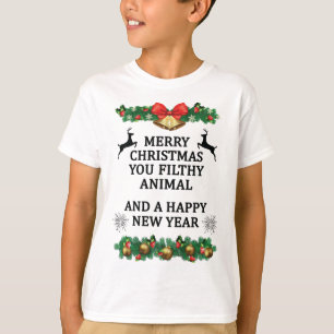 Camiseta Feliz Navidad, sucio animal