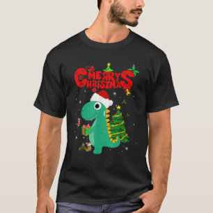 Camiseta Feliz Navidad T Rex Dinosaur Funny Para Hombres Mu