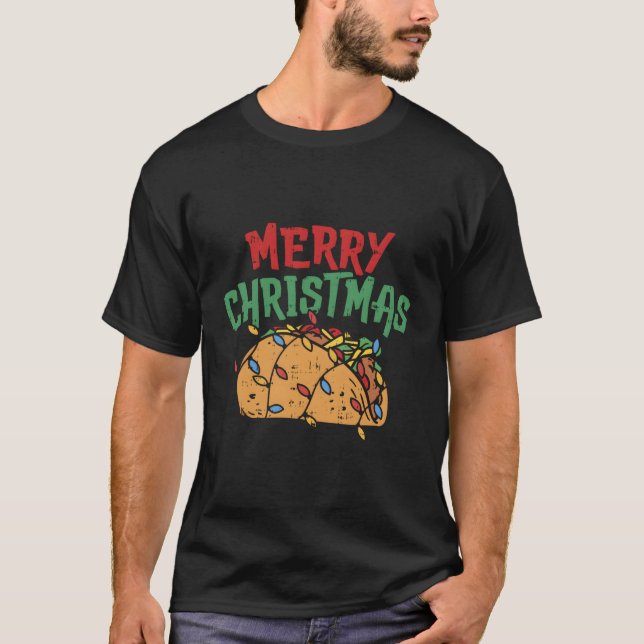 Camiseta Feliz Navidad Taco Mexicano Lover Foodift Regalo (Anverso)