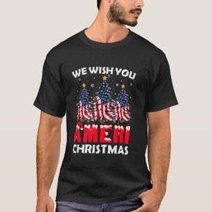 Camiseta Feliz Navidad Te Deseamos Ameri Xmas American Fl