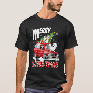 Camiseta Feliz Navidad Tres Cats Árbol De Navidad En Pickup