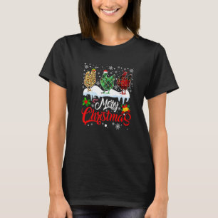 Camiseta Feliz Navidad Tres Chicken Buffalo Leopardo Rojo
