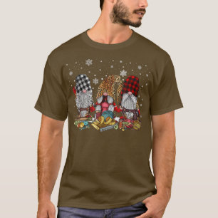 Camiseta Feliz Navidad Tres Gnomes Coser Máquina Leopar