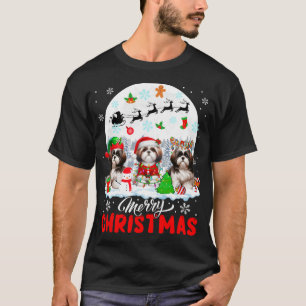 Camiseta Feliz Navidad Tres Reinos de Santa Elf Shih Tzus