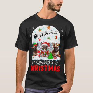 Camiseta Feliz Navidad tres renos de Santa Elf Francés Bu
