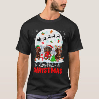 Camiseta Feliz Navidad Tres Reyes de Santa Elf Dachshund