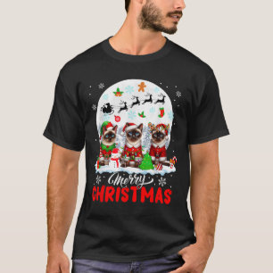 Camiseta Feliz Navidad Tres Santa Elfo Reno Siamés C