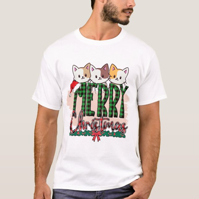 Camiseta Feliz Navidad Triple Cuties Kitts (Anverso)