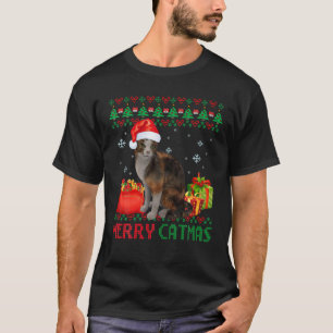 Camiseta Feliz Navidad, un gato Navidades feos mamá abysina