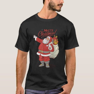 Camiseta Feliz Navidad Vintage Santa Claus Face Old Fashi