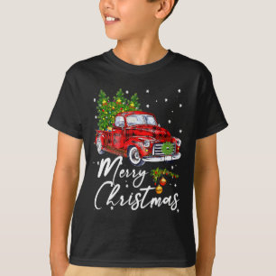Camiseta Feliz Navidad Vintage Wagon Camión Rojo Pajama Fam