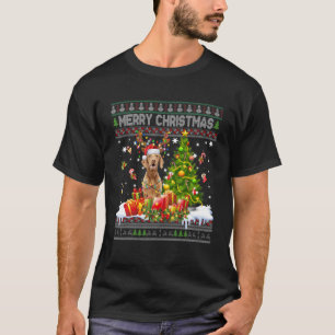 Camiseta Feliz Navidad Vizsla Santa Xmas Árbol iluminado fe