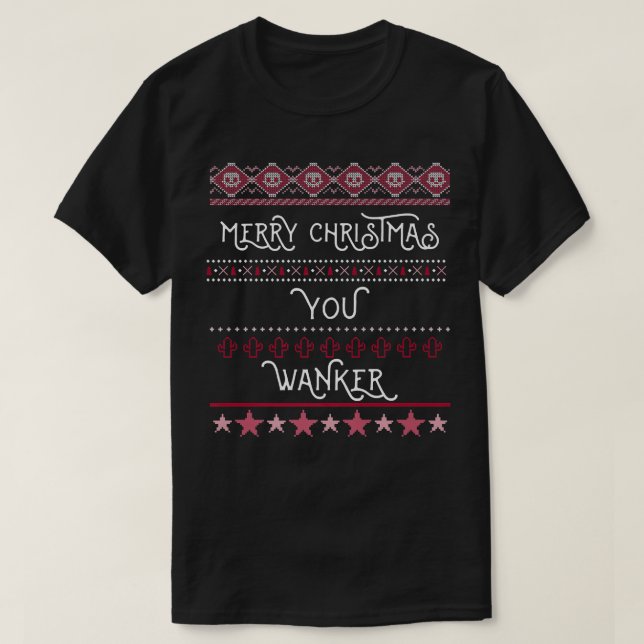 Camiseta Feliz Navidad Wanker Ofensiva Graciosa Navidad Ho (Diseño del anverso)