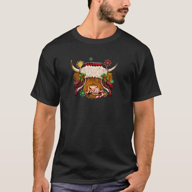 Camiseta Feliz Navidad Western Cuate Highland Cow Navidad S (Anverso)