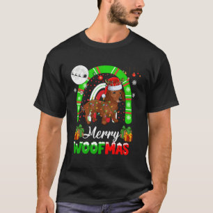 Camiseta Feliz Navidad Woof Santa Reindeer Dachshund Navida