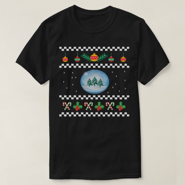 Camiseta Feliz navidad XMas como árbol de Navidad Feo Snowg (Diseño del anverso)