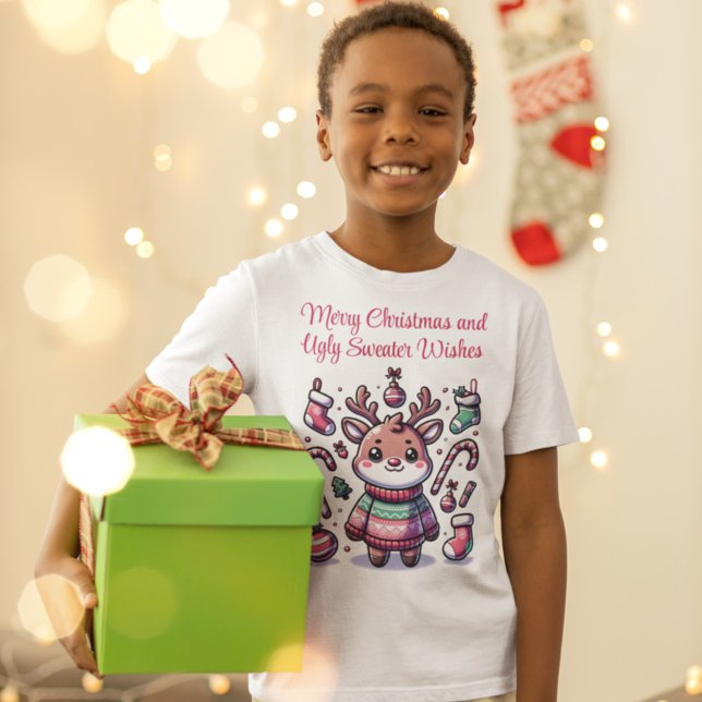 Camiseta Feliz Navidad y deliciosos dulces desearían renos (Subido por el creador)